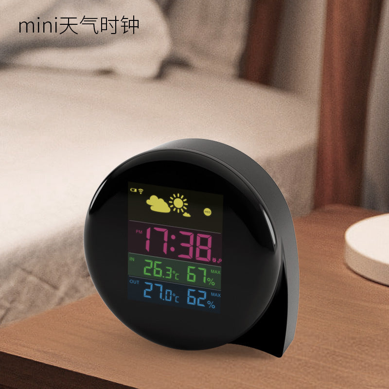 small Q comma weather forecast clock