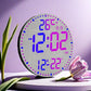 Digital Clock With RGB Color-Changing Wall Clock